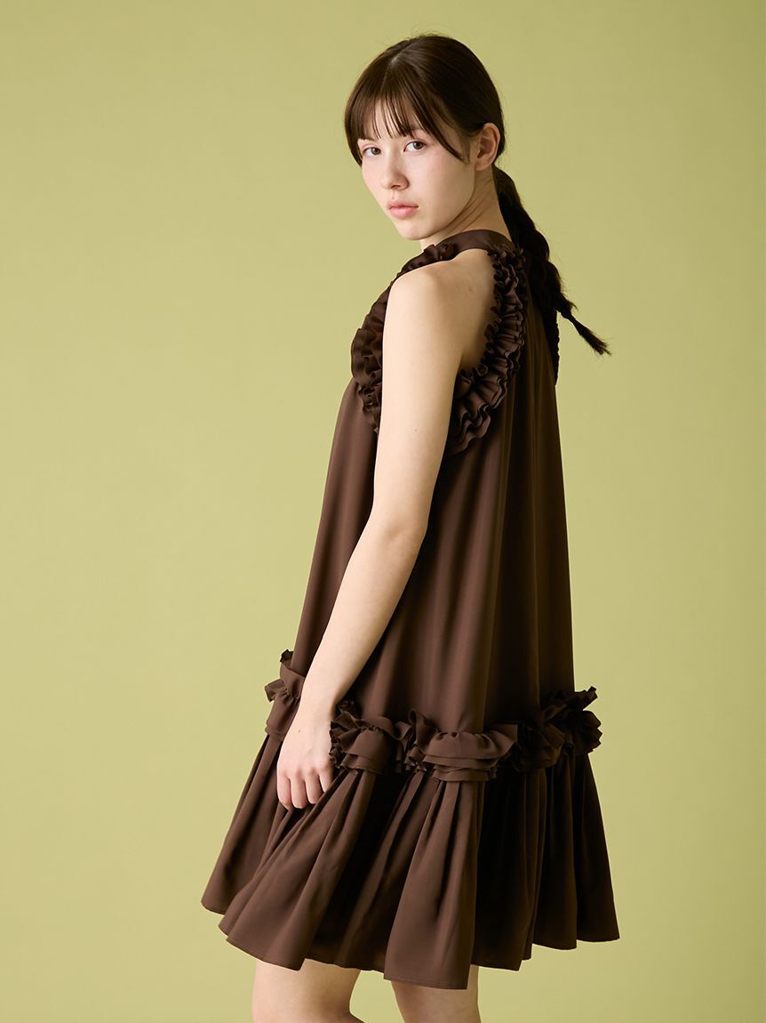 FURFUR「フリルホルターミニドレス」|ドレス|