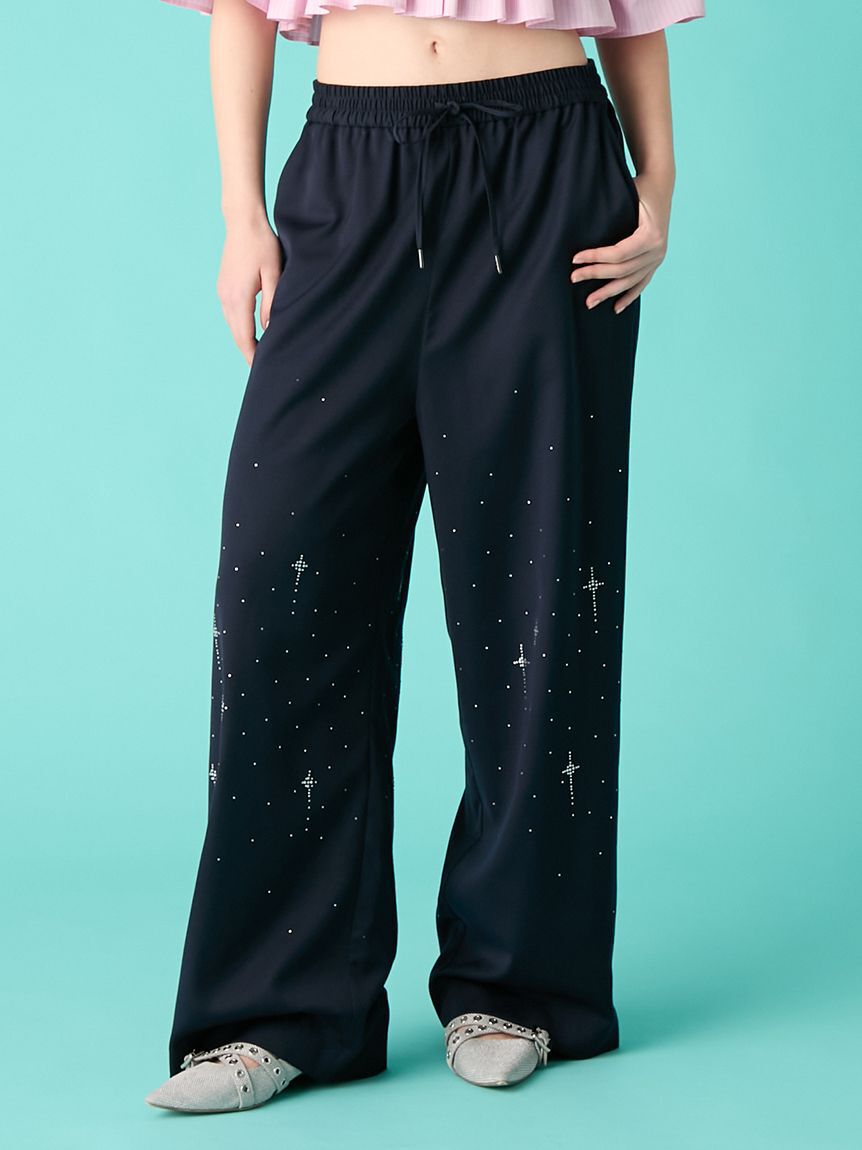 FURFUR「ビジュー付きイージーパンツ」|チノ|NVY