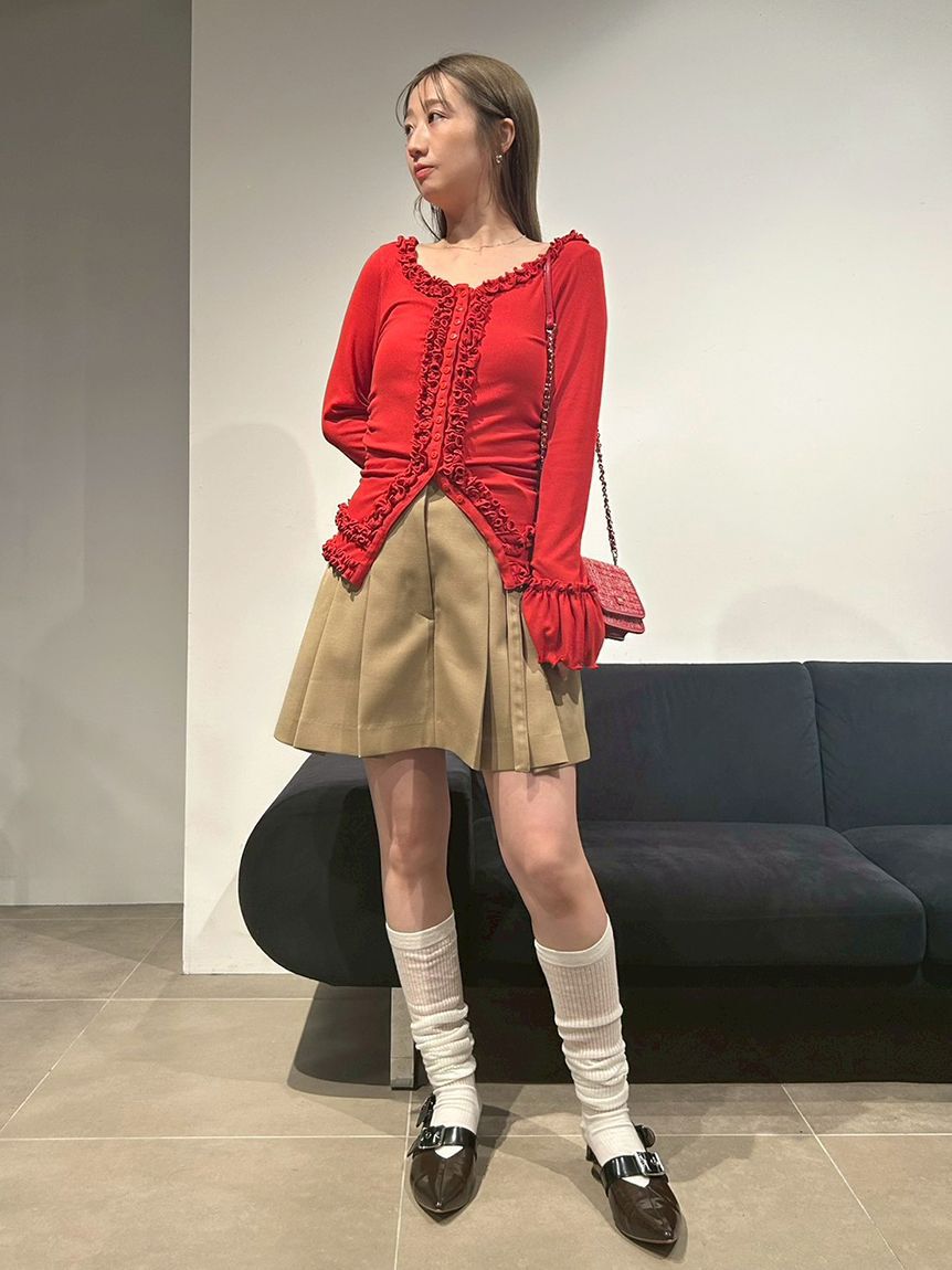 FURFUR「ベルト付きタックミニスカート」|スカート|