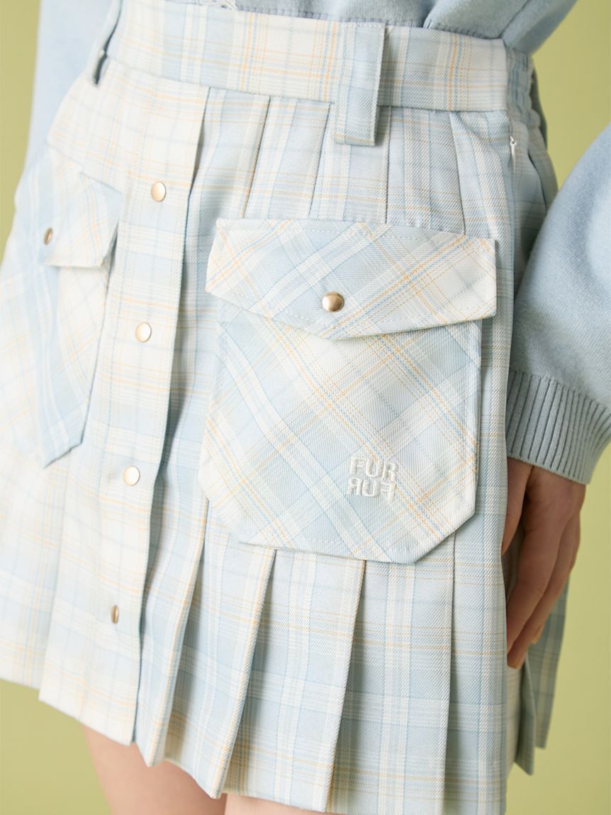 FURFUR「チェック柄プリーツミニスカート」|スカート|