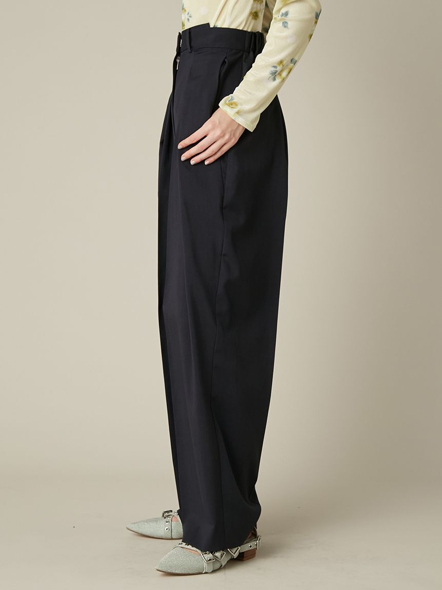 FURFUR「タックデザインワイドスラックス」|チノ|