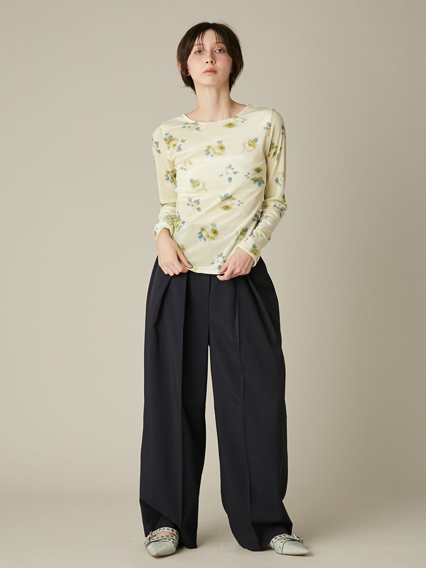 FURFUR「タックデザインワイドスラックス」|チノ|