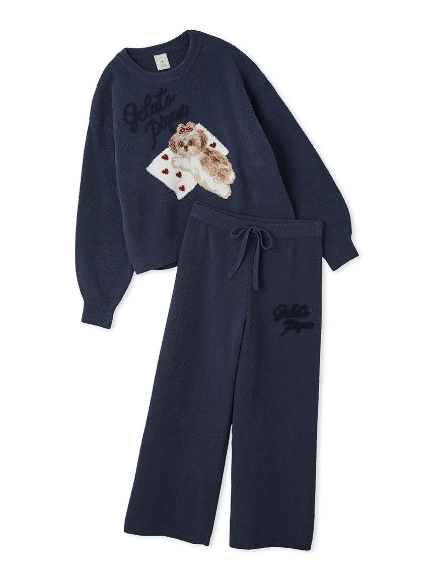 gelato pique「【ONLINE限定】シーズージャガードプルオーバー＆ベビモコロングパンツセット」|ルームウェア|NVY