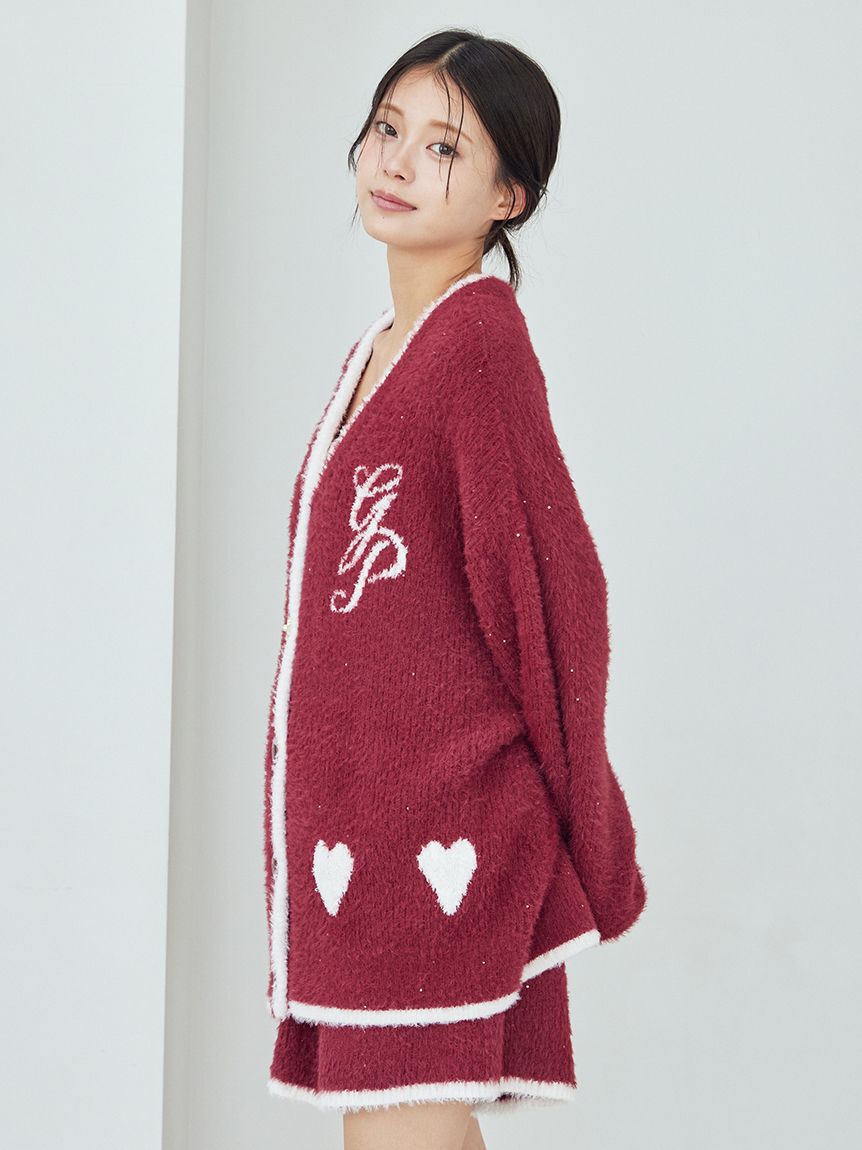 gelato pique「ラメフェザーカーディガン」|ルームウェア|