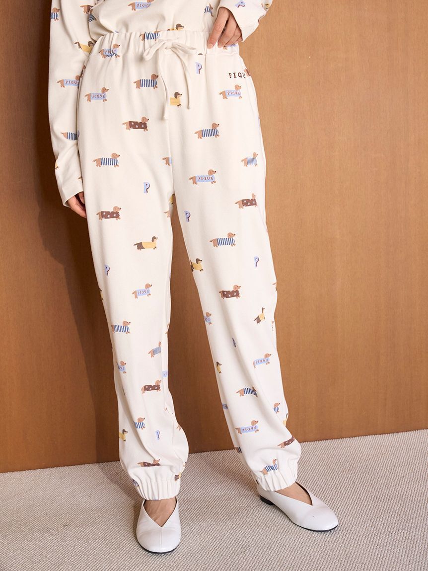gelato pique「ダックスフンド柄ロングパンツ」|ルームウェア|