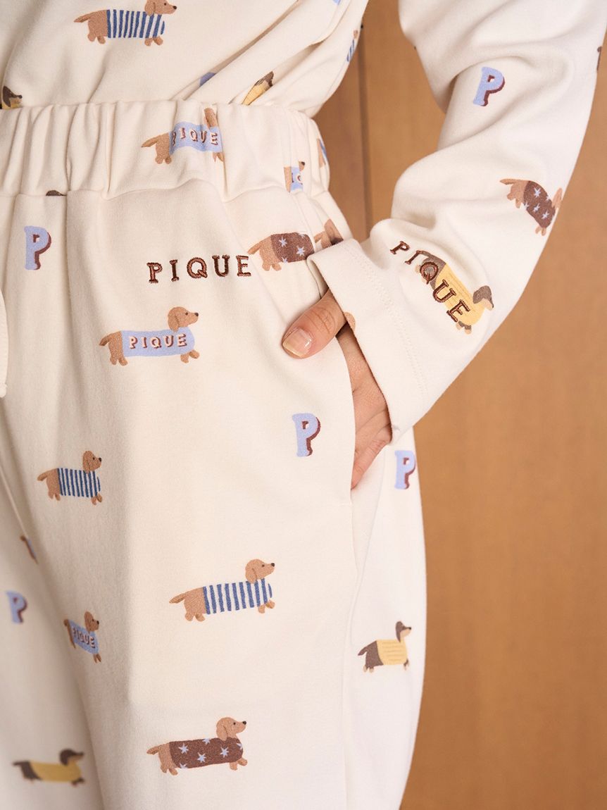 gelato pique「ダックスフンド柄ロングパンツ」|ルームウェア|