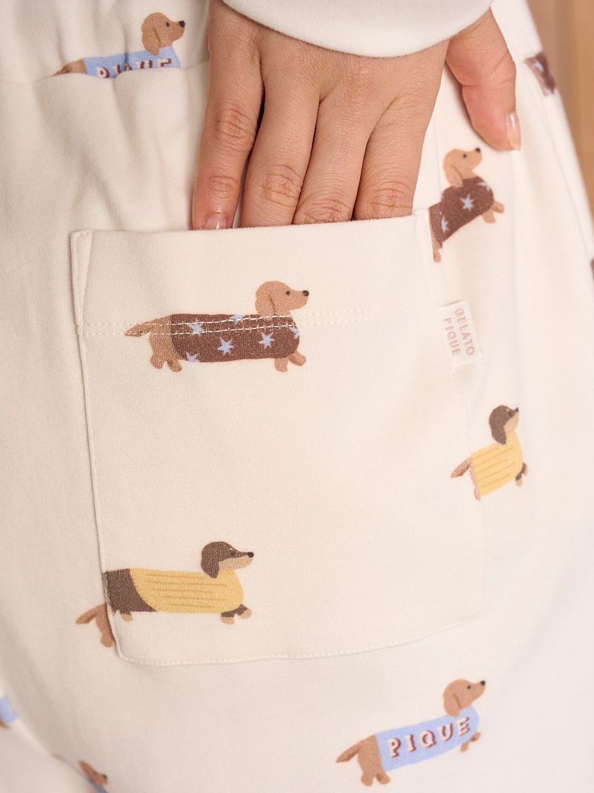 gelato pique「ダックスフンド柄ロングパンツ」|ルームウェア|