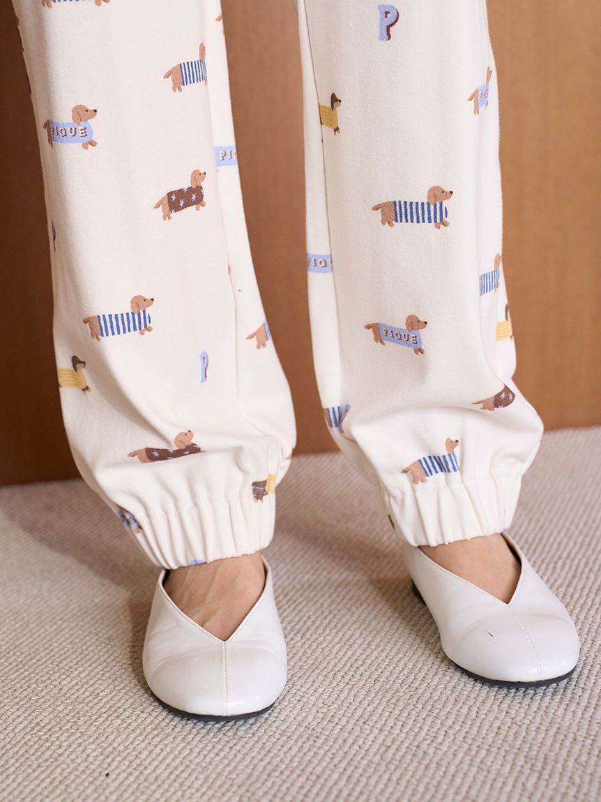 gelato pique「ダックスフンド柄ロングパンツ」|ルームウェア|