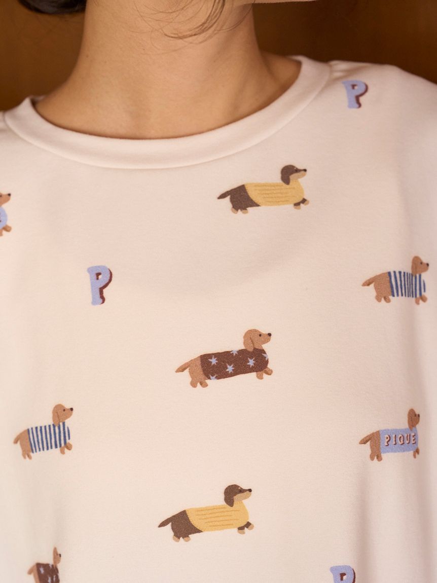 gelato pique「ダックスフンド柄ロンＴ」|ルームウェア|