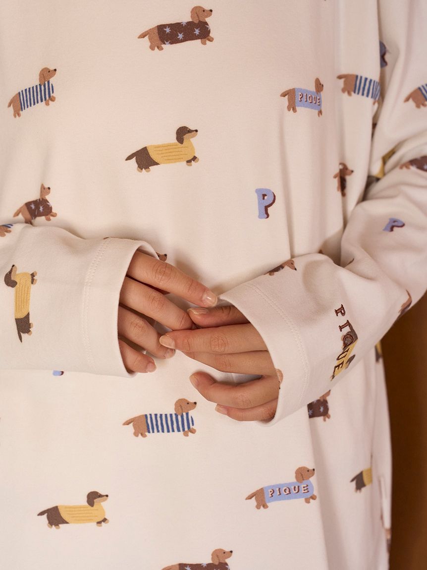 gelato pique「ダックスフンド柄ロンＴ」|ルームウェア|