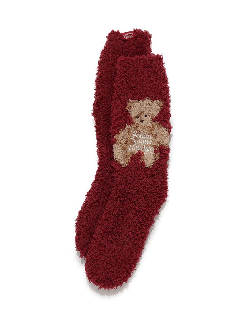 gelato pique「【HOLIDAY】ジェラートスノーベアジャガードソックス」|その他|RED