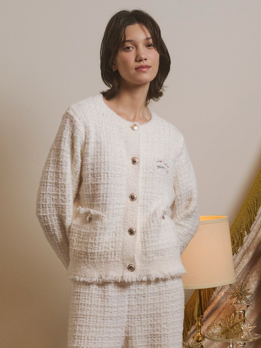 gelato pique「【JOEL ROBUCHON】ツイードモコクルーネックカーディガン」|ルームウェア|IVR