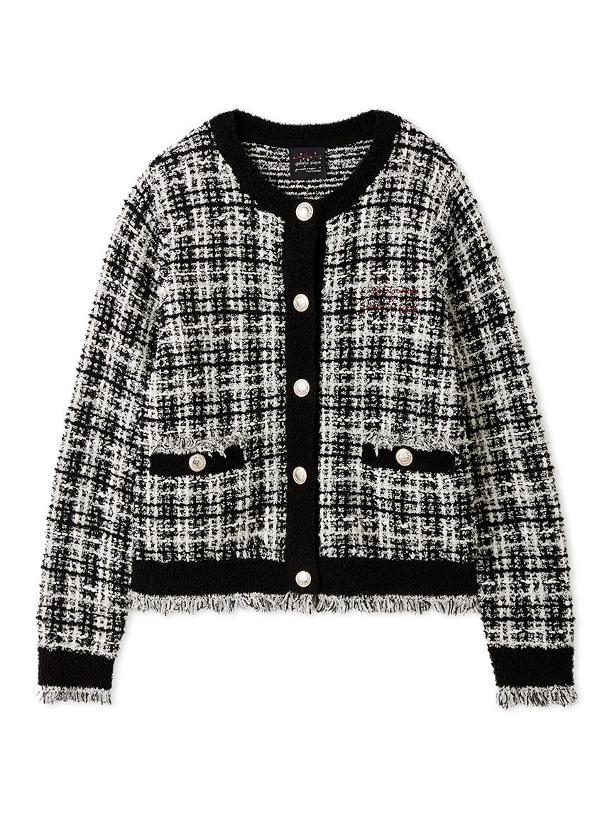 gelato pique「【JOEL ROBUCHON】ツイードモコクルーネックカーディガン」|ルームウェア|