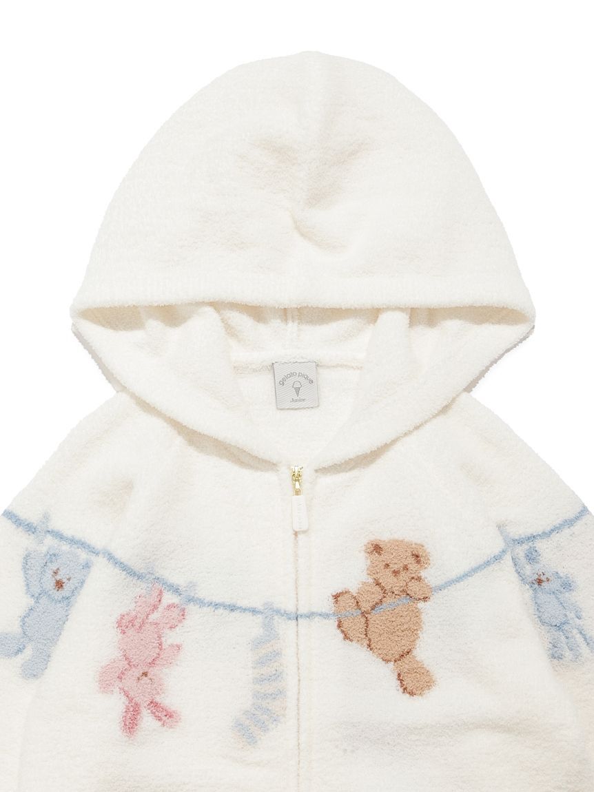 GELATO PIQUE KIDS & BABY「【JUNIOR】エアリーモコウォッシングアニマルジャガードパーカ」|パーカー|