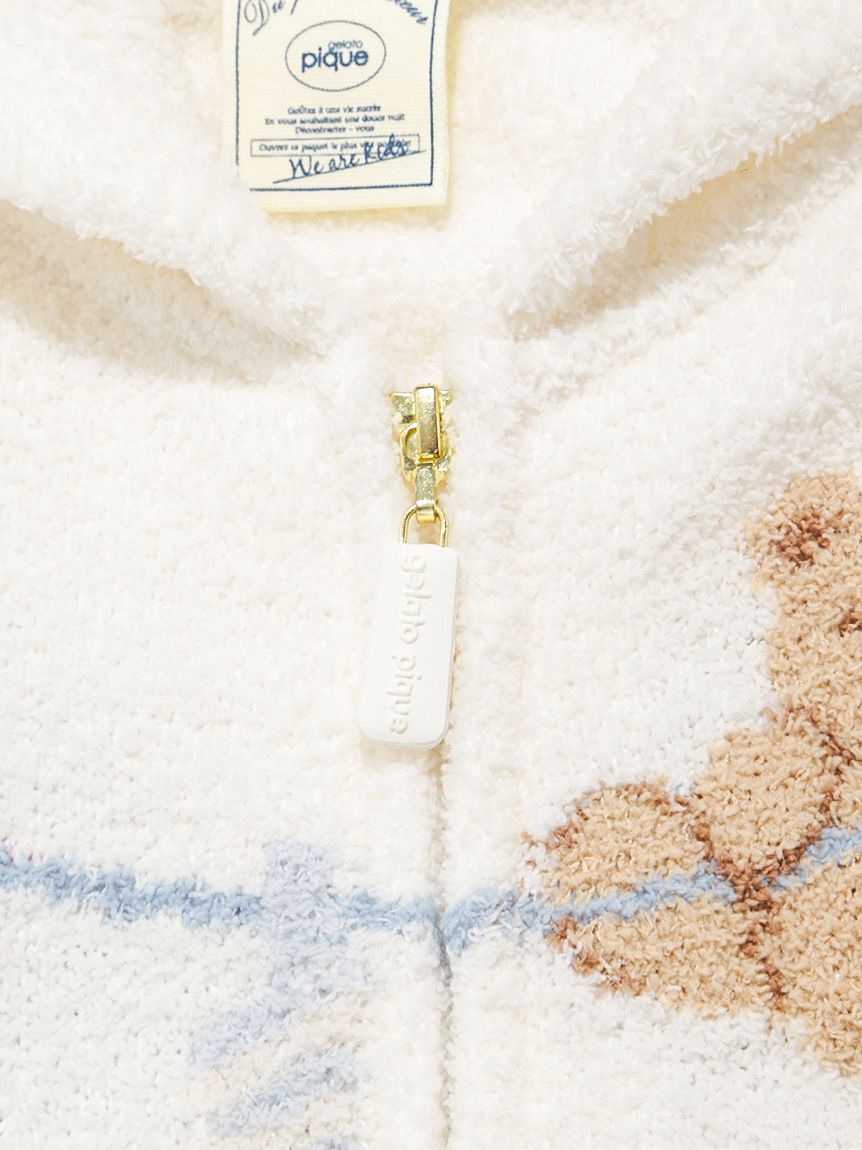 GELATO PIQUE KIDS & BABY「【KIDS】エアリーモコウォッシングアニマルジャガードパーカ」|パーカー|