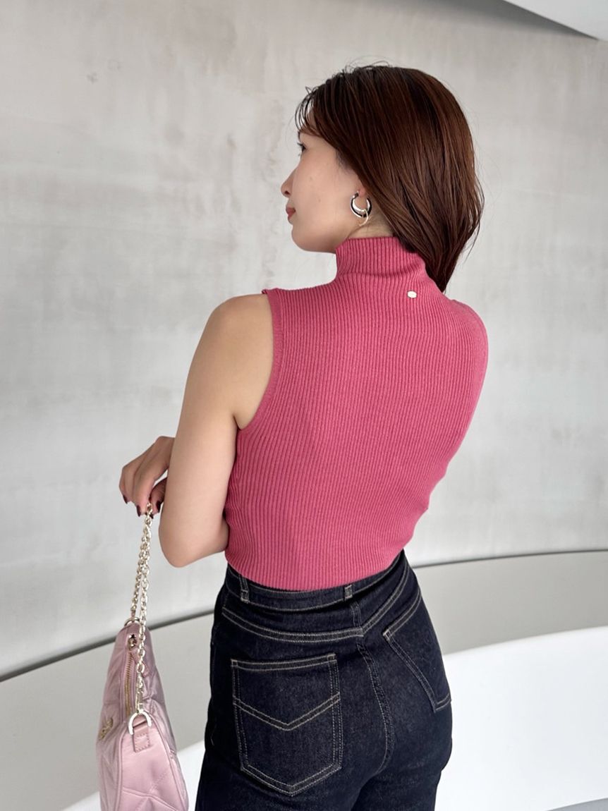 SNIDEL「Sustainableノースリラメニットプルオーバー」|ニット・セーター|