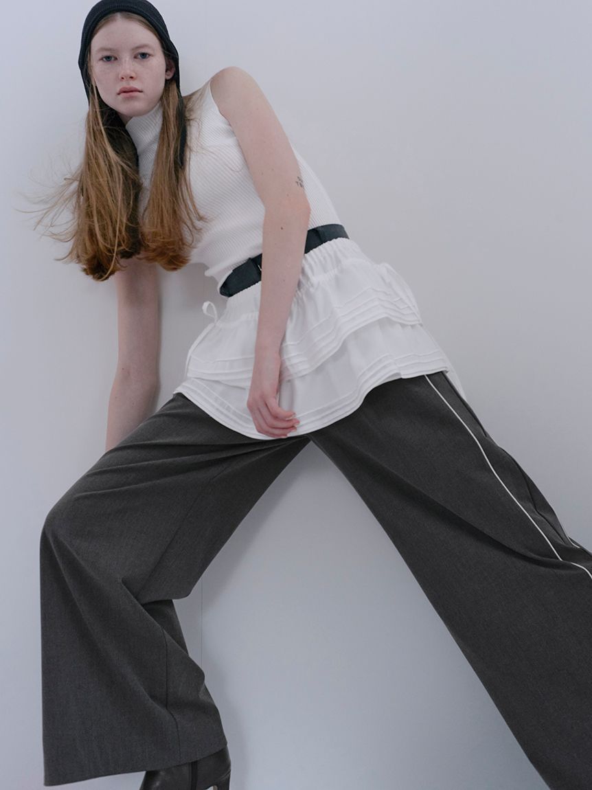 SNIDEL「Sustainableノースリラメニットプルオーバー」|ニット・セーター|