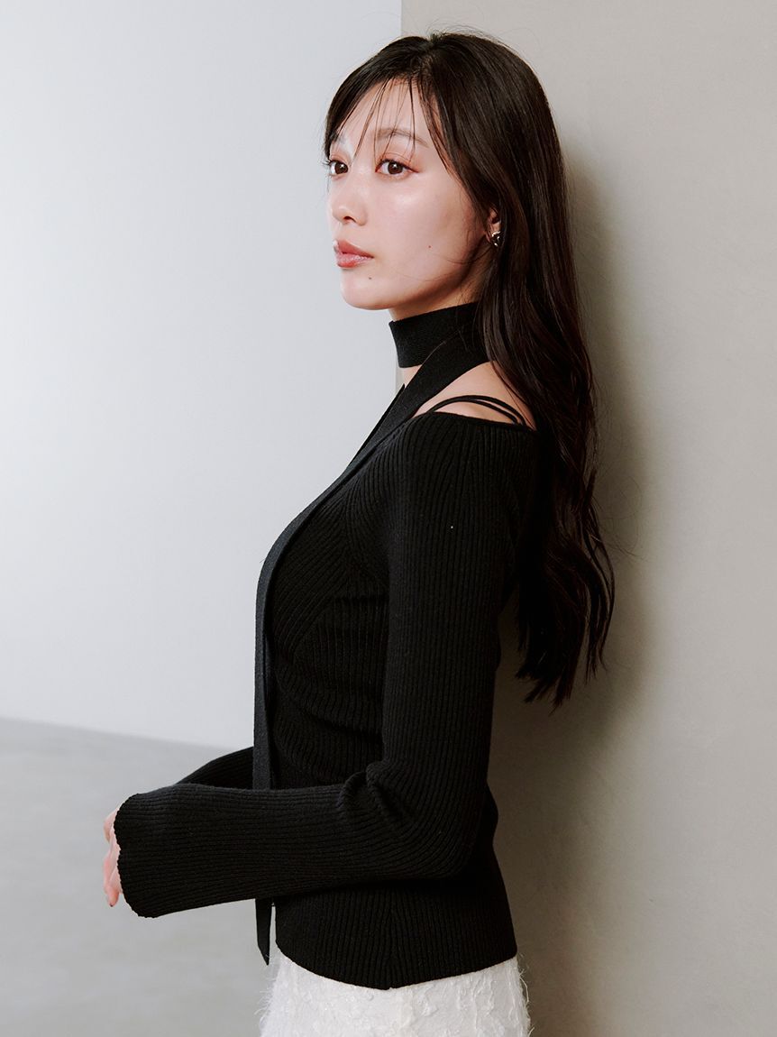 SNIDEL「タイ付きニットプルオーバー」|ニット・セーター|