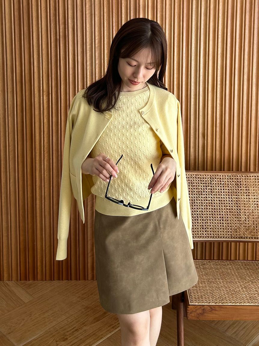 FRAY I.D「レザーライクアシメタックミニスカート」|スカート|