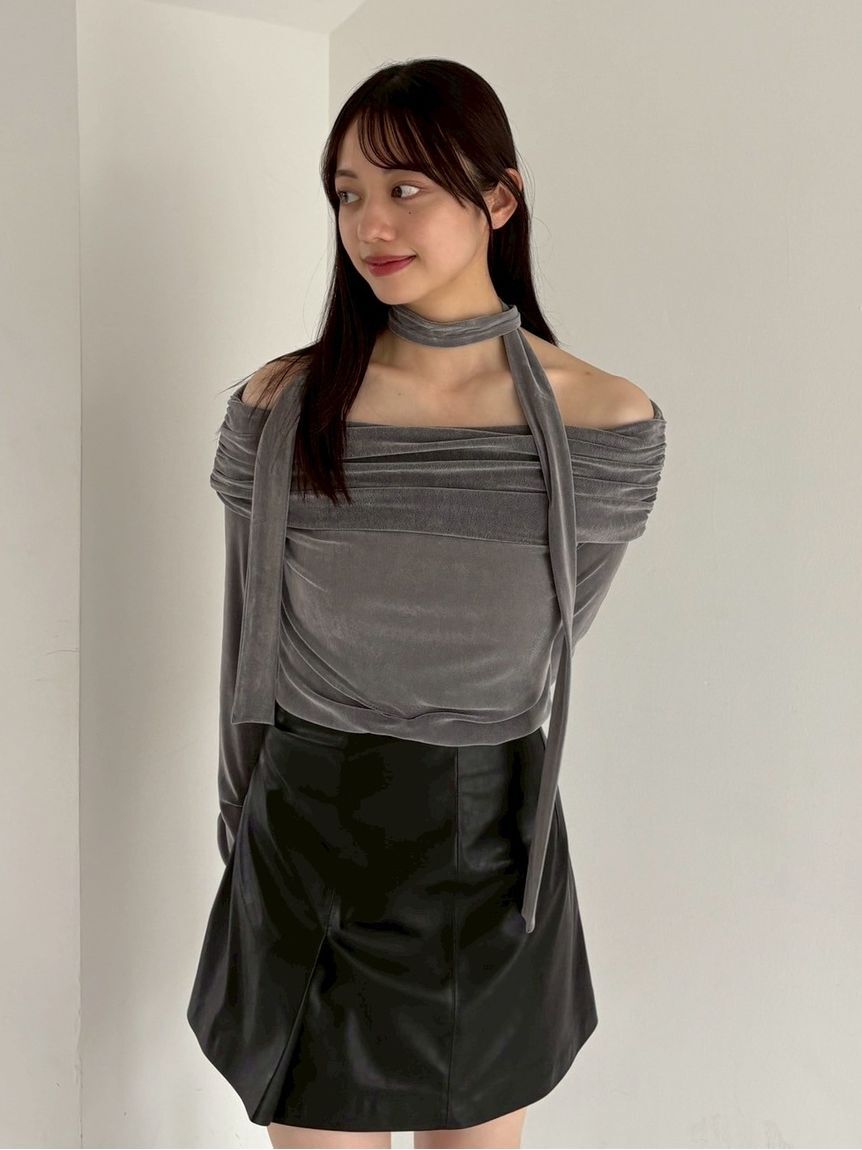 FRAY I.D「レザーライクアシメタックミニスカート」|スカート|