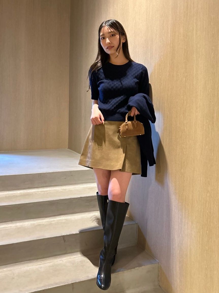 FRAY I.D「ハーフスリーブニットプルオーバー／ウォッシャブル」|ニット・セーター|