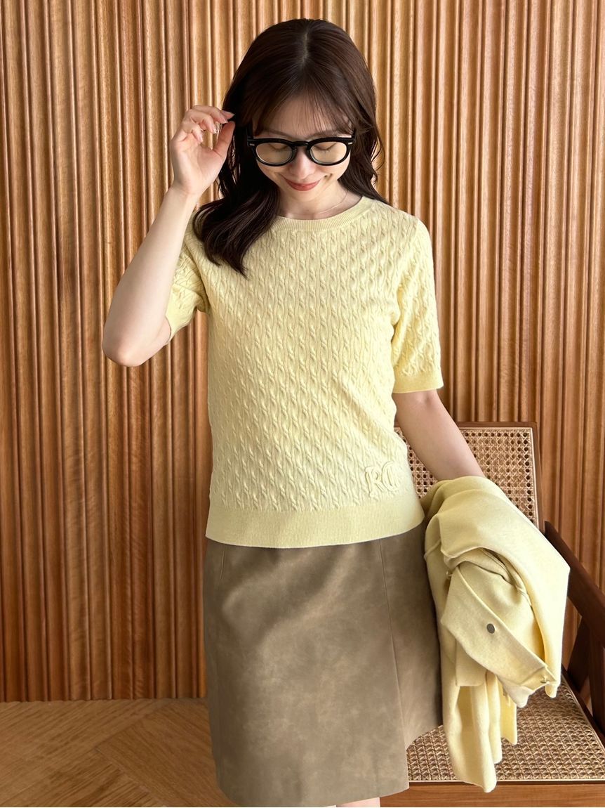 FRAY I.D「ハーフスリーブニットプルオーバー／ウォッシャブル」|ニット・セーター|