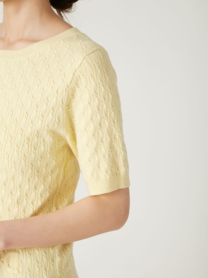 FRAY I.D「ハーフスリーブニットプルオーバー／ウォッシャブル」|ニット・セーター|