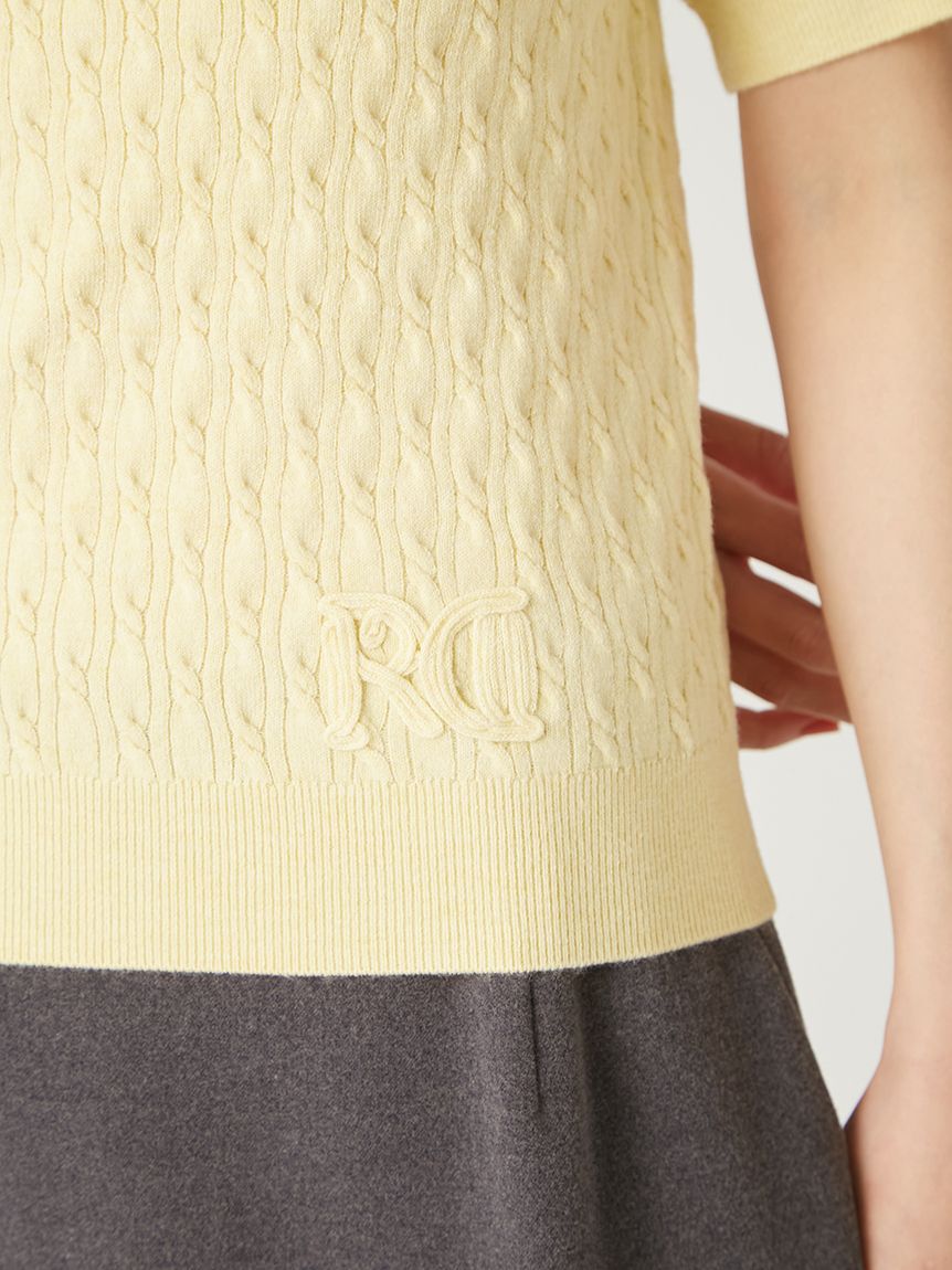 FRAY I.D「ハーフスリーブニットプルオーバー／ウォッシャブル」|ニット・セーター|