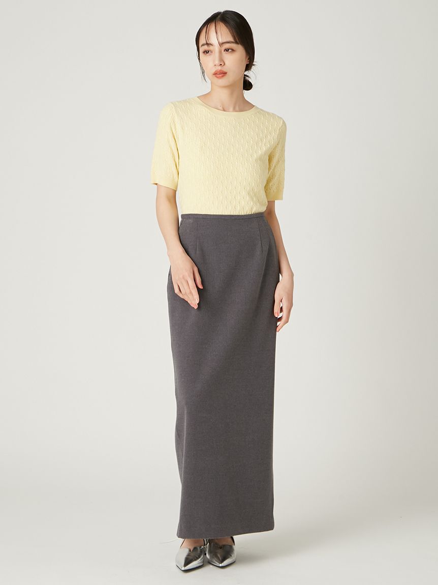 FRAY I.D「ハーフスリーブニットプルオーバー／ウォッシャブル」|ニット・セーター|