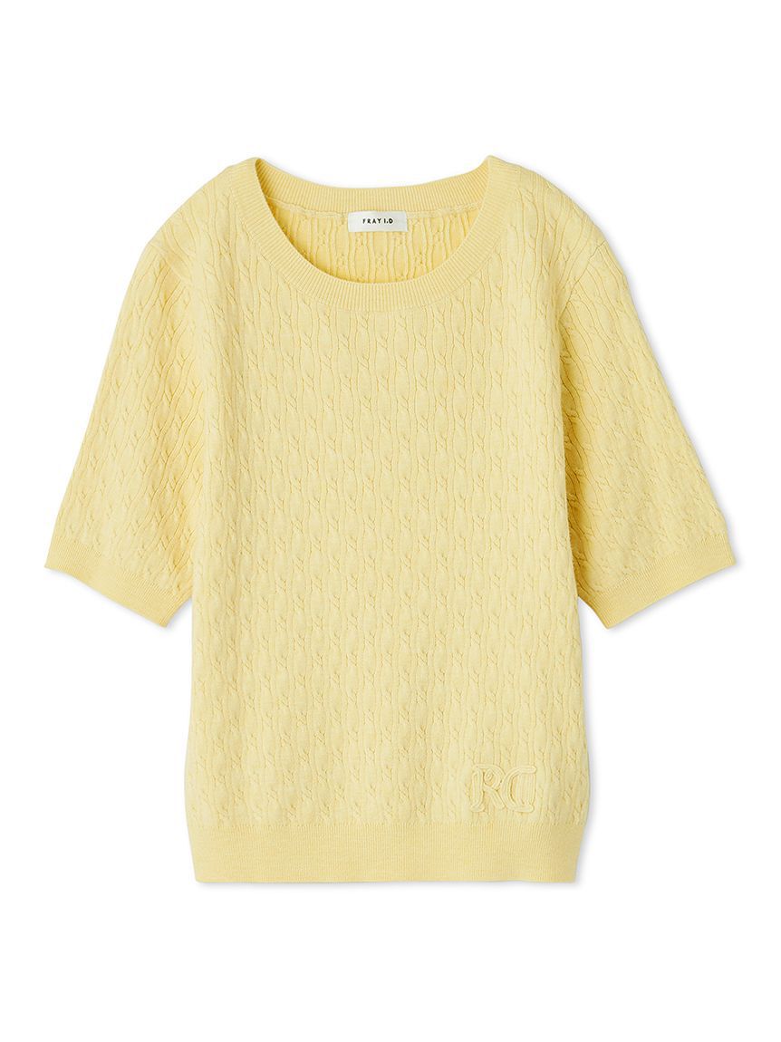 FRAY I.D「ハーフスリーブニットプルオーバー／ウォッシャブル」|ニット・セーター|