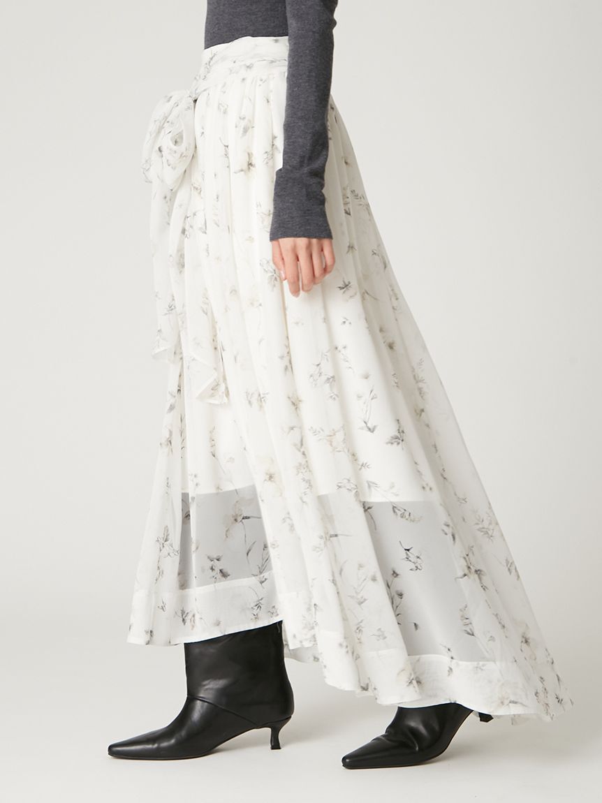 FRAY I.D「サッシュリボンフレアスカート」|スカート|