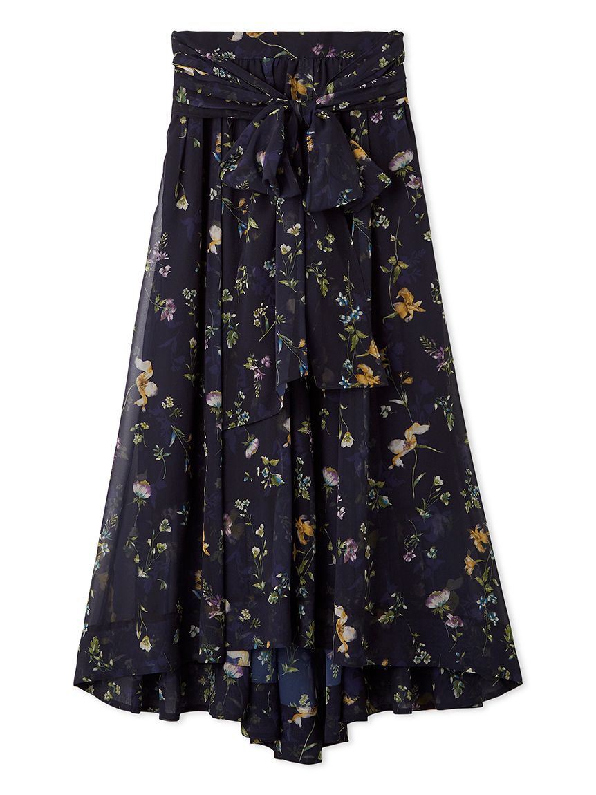 FRAY I.D「サッシュリボンフレアスカート」|スカート|NVY