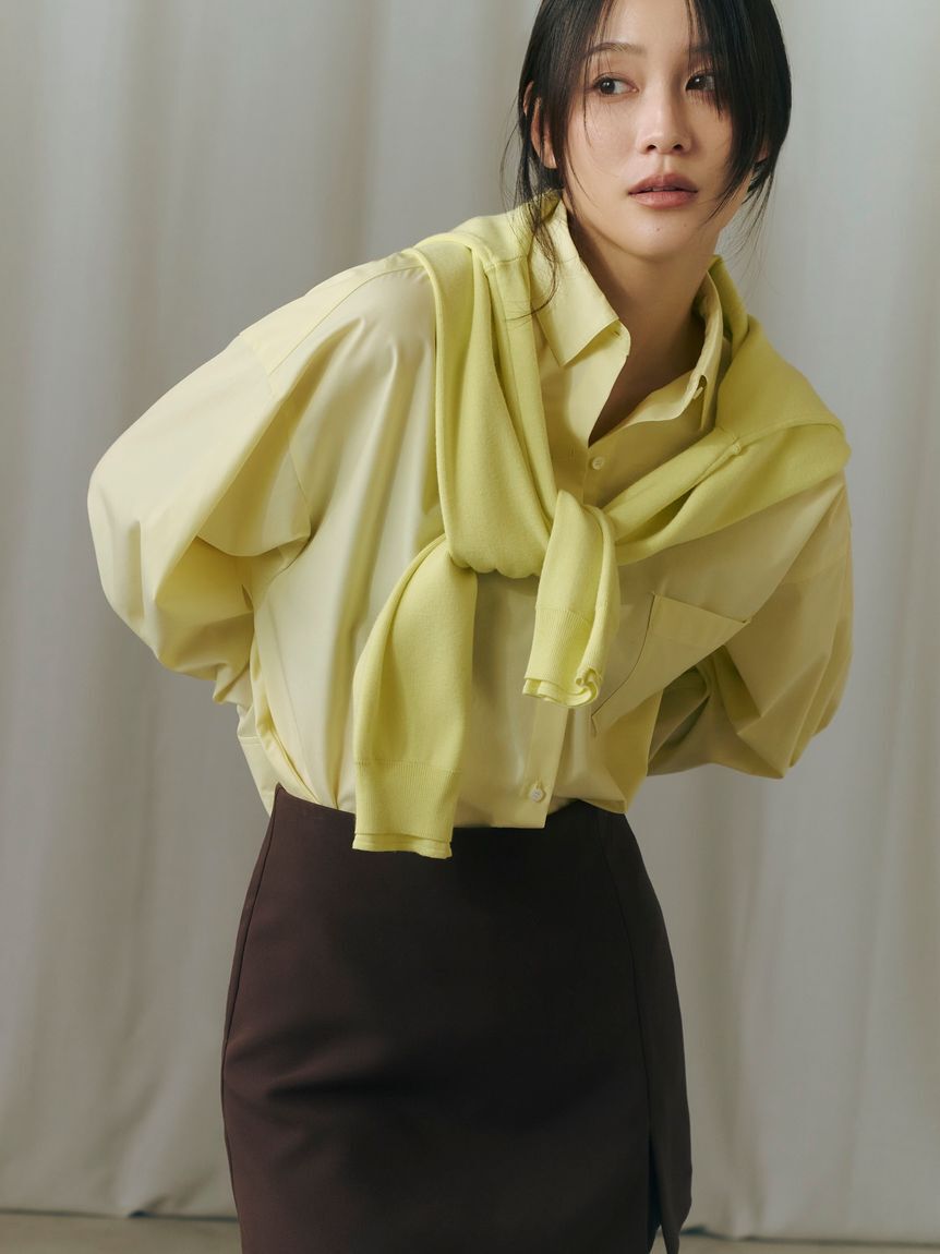 FRAY I.D「コンパクトクルーネックニットカーディガン／ウォッシャブル」|カーディガン|YEL