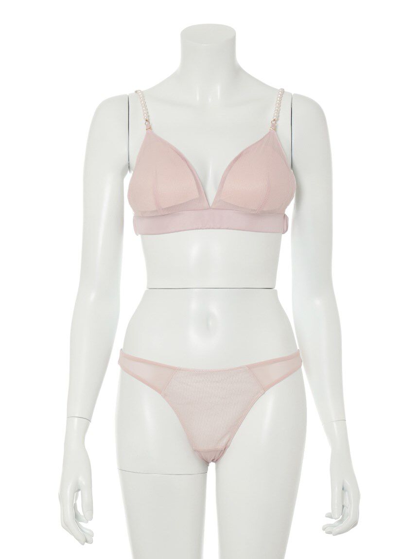 LILY BROWN Lingerie「【LILY BROWN Lingerie】パールストラップ ノンワイヤーブラ・ショーツセット」|インナー|
