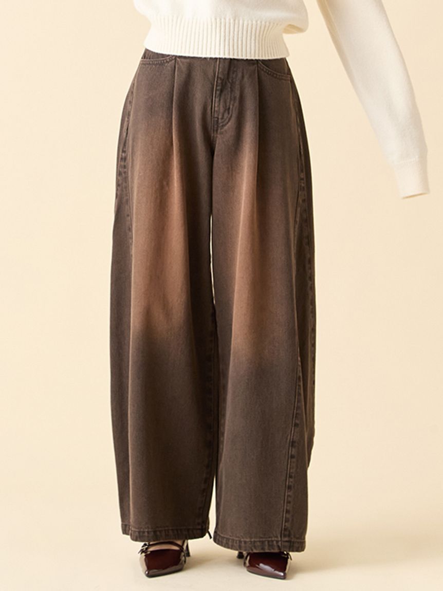 LILY BROWN「【限定カラー】【WEB限定00サイズ】サイドラインバギーデニムパンツ」|デニム|BRW