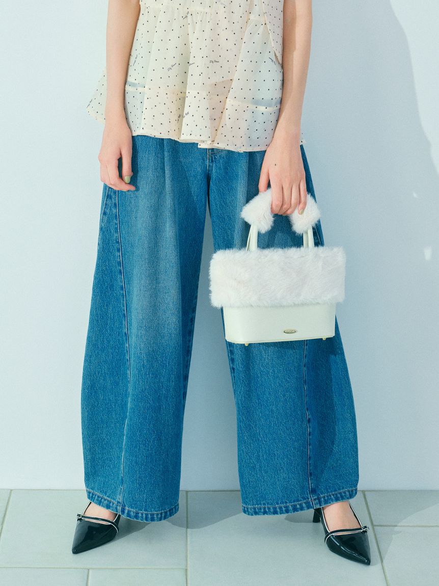 LILY BROWN「【限定カラー】【WEB限定00サイズ】サイドラインバギーデニムパンツ」|デニム|