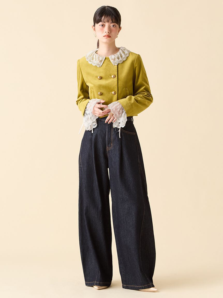 LILY BROWN「【限定カラー】【WEB限定00サイズ】サイドラインバギーデニムパンツ」|デニム|