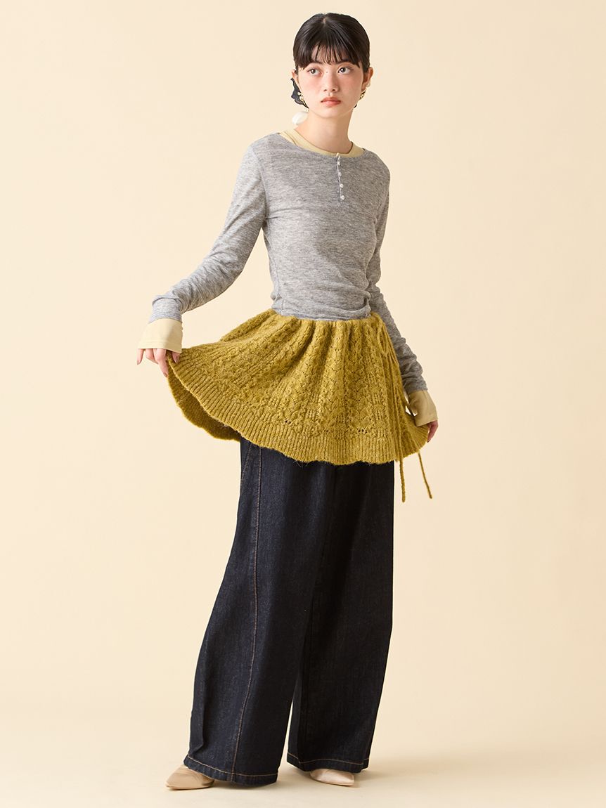 LILY BROWN「【限定カラー】【WEB限定00サイズ】サイドラインバギーデニムパンツ」|デニム|