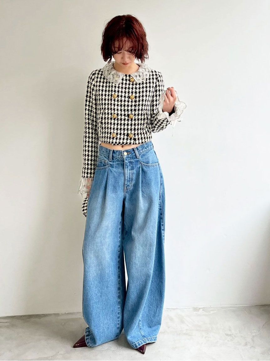 LILY BROWN「【限定カラー】【WEB限定00サイズ】サイドラインバギーデニムパンツ」|デニム|