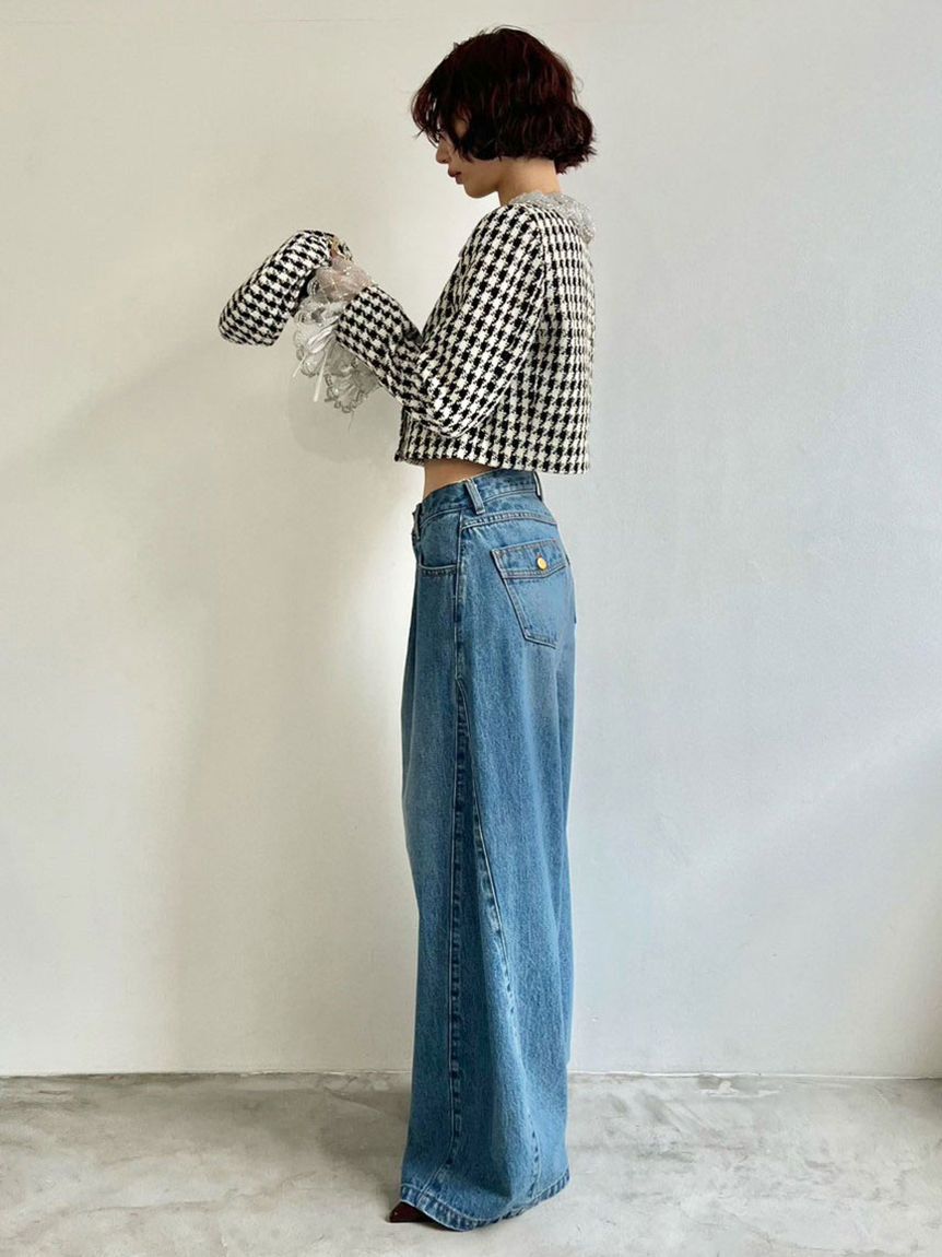 LILY BROWN「【限定カラー】【WEB限定00サイズ】サイドラインバギーデニムパンツ」|デニム|