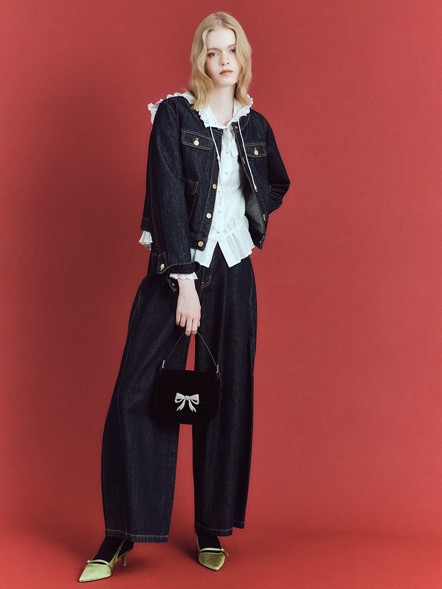 LILY BROWN「【限定カラー】【WEB限定00サイズ】サイドラインバギーデニムパンツ」|デニム|