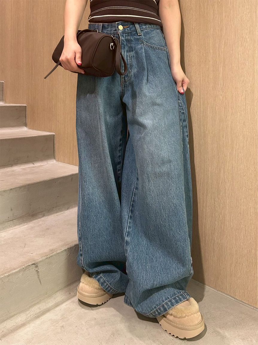 LILY BROWN「【限定カラー】【WEB限定00サイズ】サイドラインバギーデニムパンツ」|デニム|