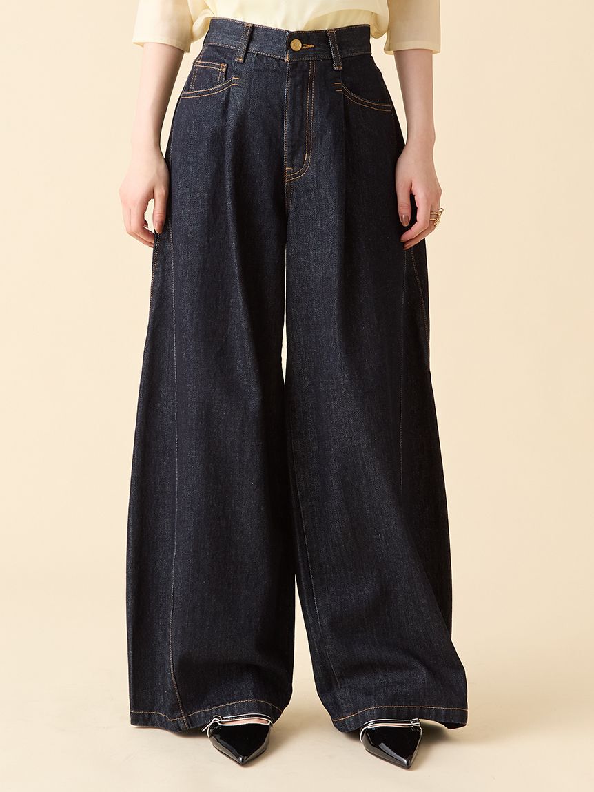 LILY BROWN「【限定カラー】【WEB限定00サイズ】サイドラインバギーデニムパンツ」|デニム|IND