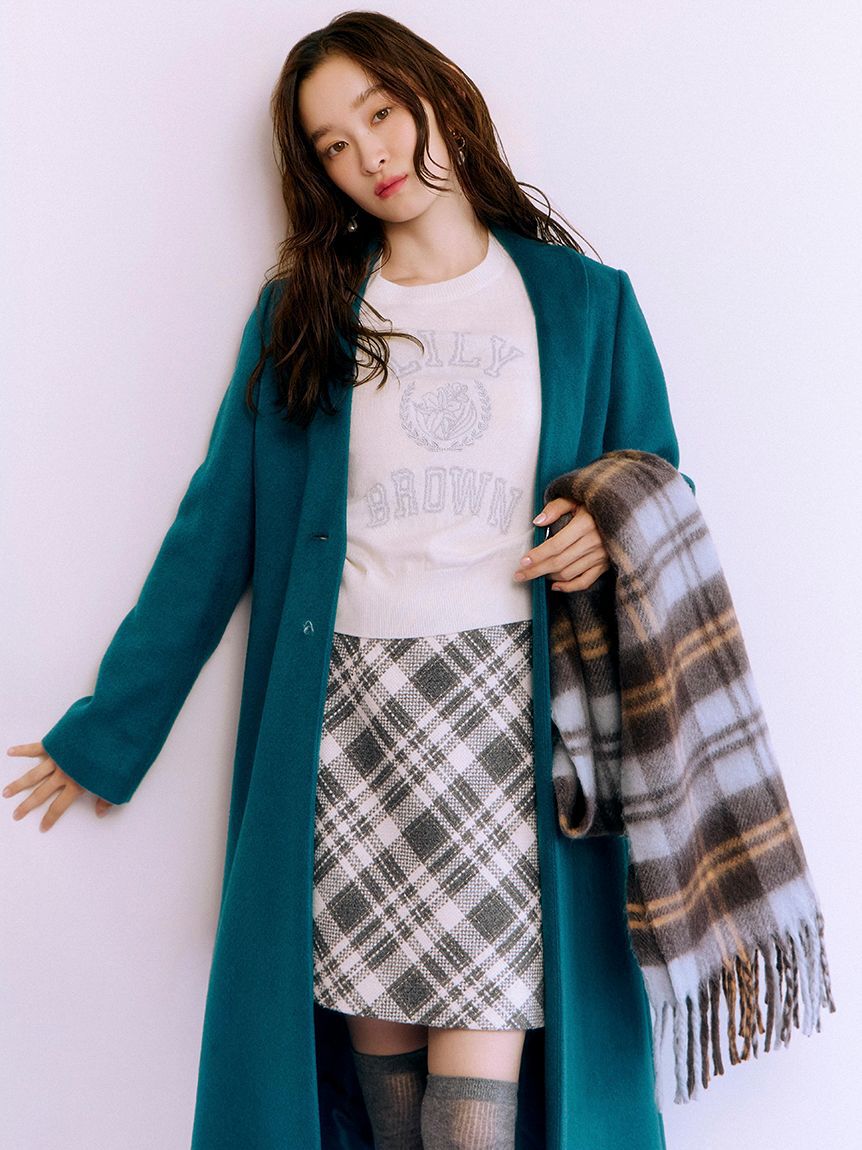 LILY BROWN「シャギーチェックストール」|マフラー|