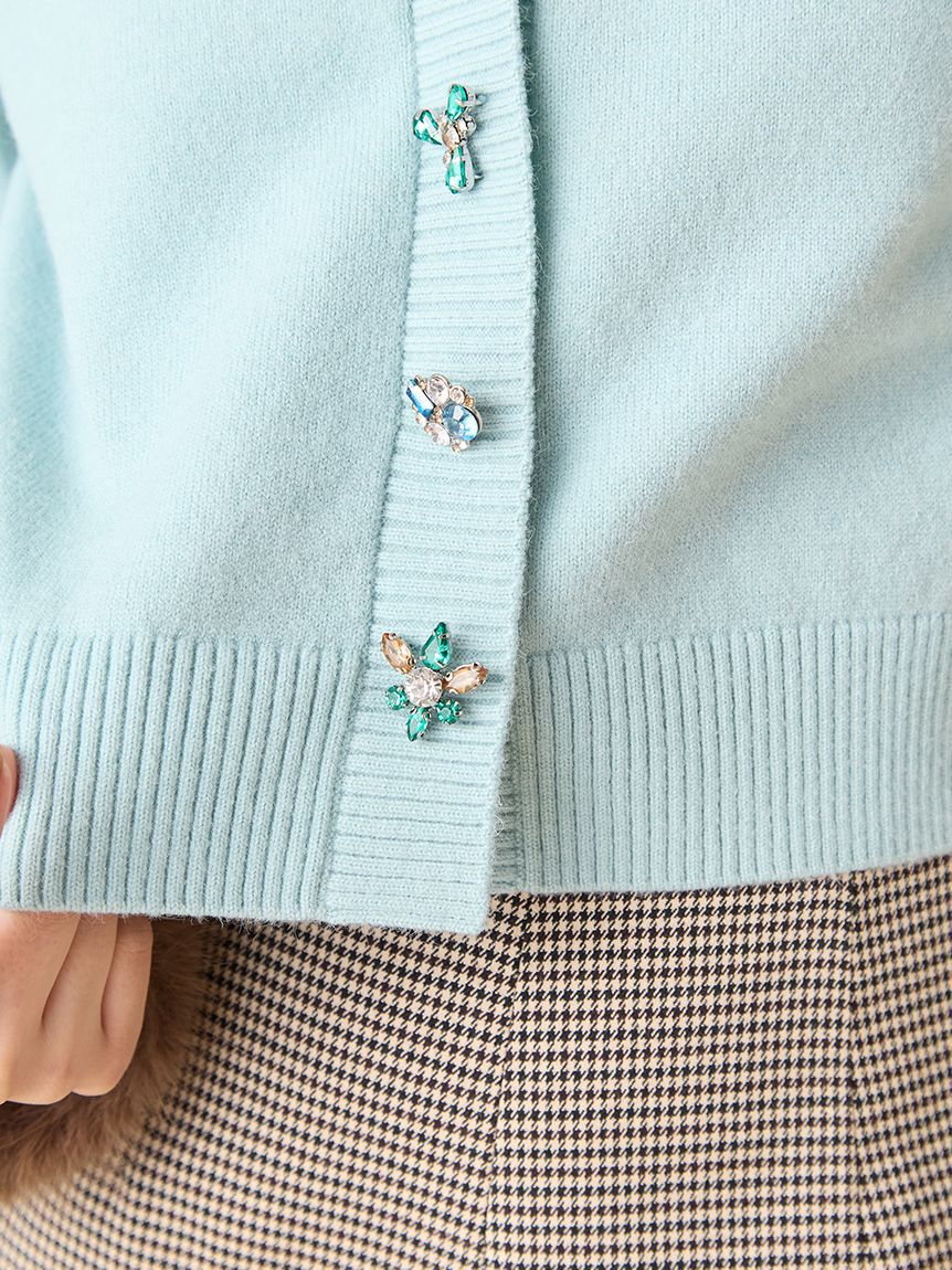 LILY BROWN「[L.B CANDY STOCK]袖ファーニットカーディガン」|カーディガン|