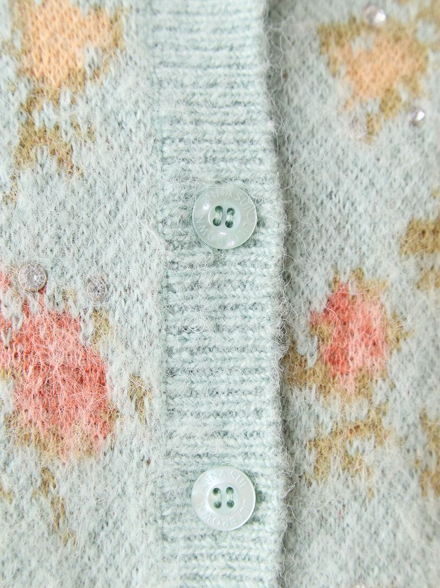 LILY BROWN「【LILY BROWN &times;ANNA SUI】ジャガードビジューニットカーディガン」|カーディガン|