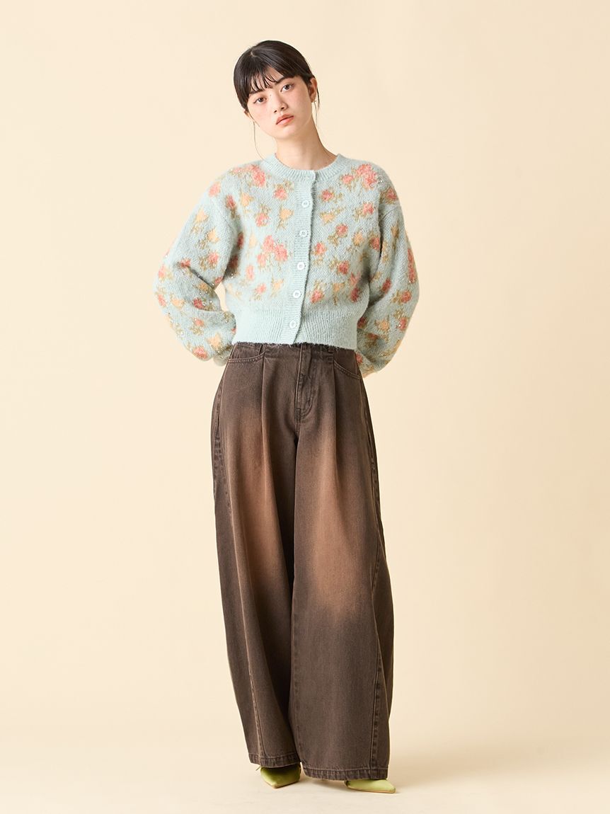 LILY BROWN「【LILY BROWN &times;ANNA SUI】ジャガードビジューニットカーディガン」|カーディガン|