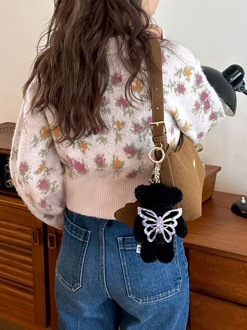 LILY BROWN「【LILY BROWN &times;ANNA SUI】ジャガードビジューニットカーディガン」|カーディガン|