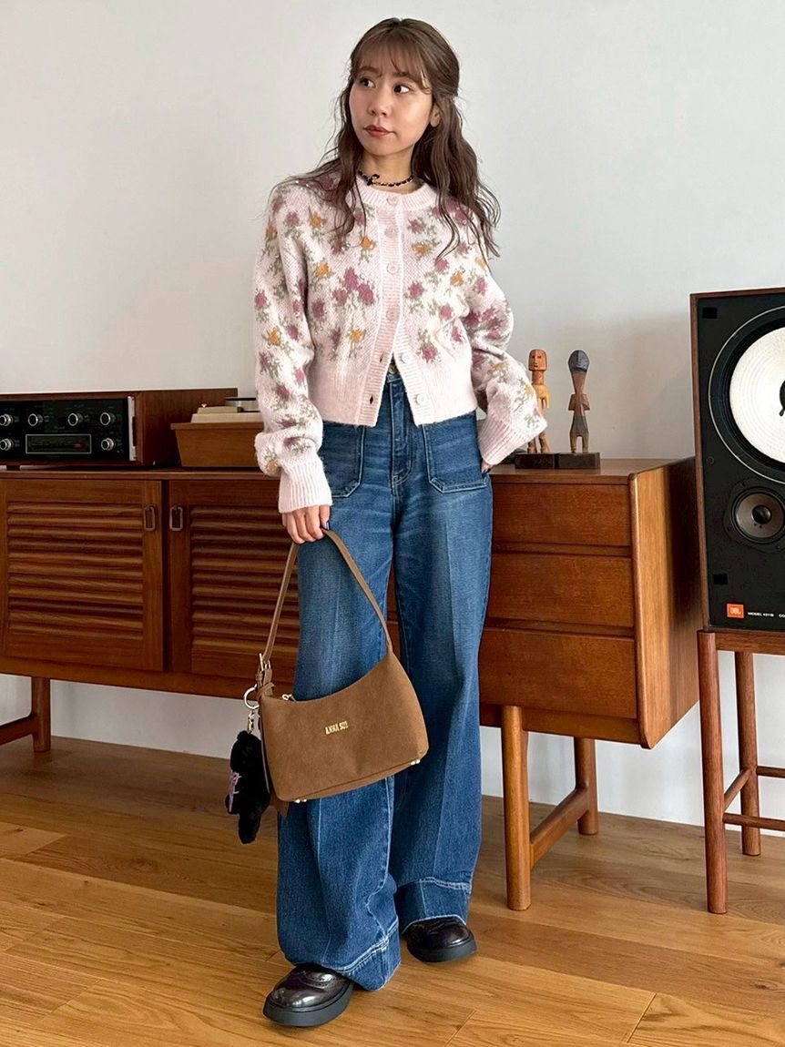 LILY BROWN「【LILY BROWN &times;ANNA SUI】ジャガードビジューニットカーディガン」|カーディガン|