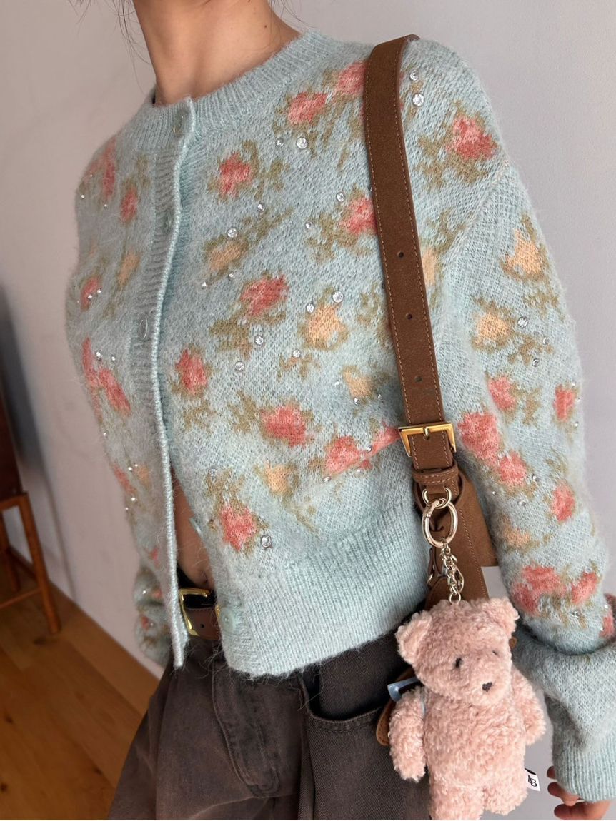 LILY BROWN「【LILY BROWN &times;ANNA SUI】ジャガードビジューニットカーディガン」|カーディガン|